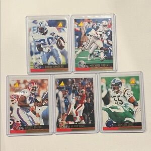 1995 Pinnacle Irvin #DC14, Seau #DC26, Rice #DC23, Smith #DC10, B. Sanders #DC25